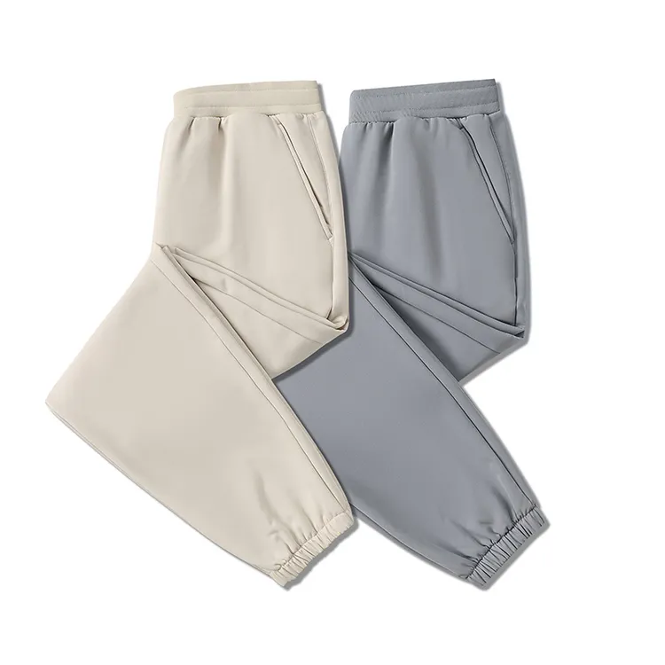 户外轻量化 加绒保暖防风热感羊绒 卫裤男士长裤男装束脚运动裤