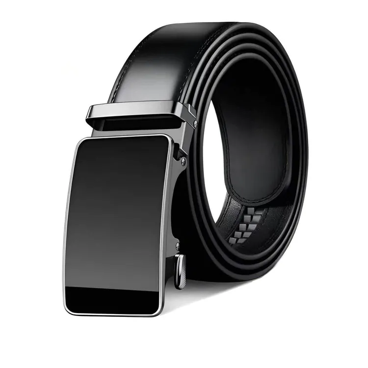 男士牛皮自动扣腰带皮带头高档商务百搭时尚裤带萝卜烟囱