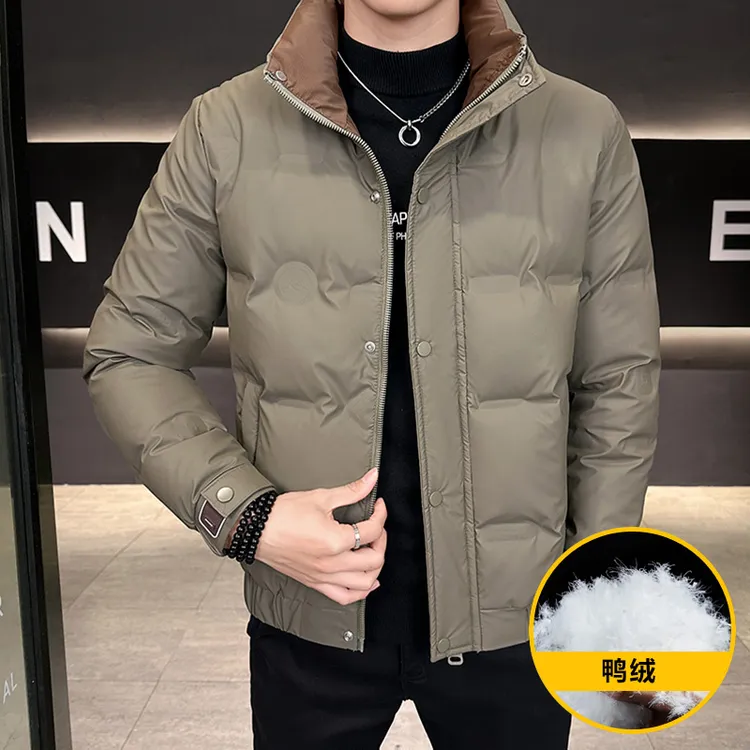 2025羽绒服新款男冬季短款立领鸭绒加厚轻薄保暖休闲外套