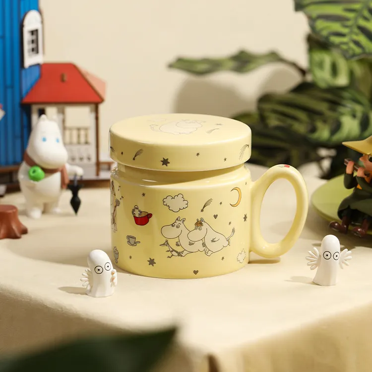 moomin姆明花茶杯带茶滤杯陶瓷杯子马克杯带盖高颜值女生水杯