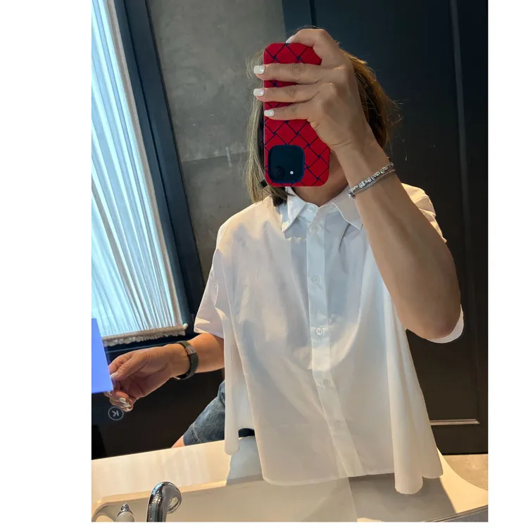 COCOLINDA| 100%棉前短后长娃娃款A摆纯色衬衫K3568