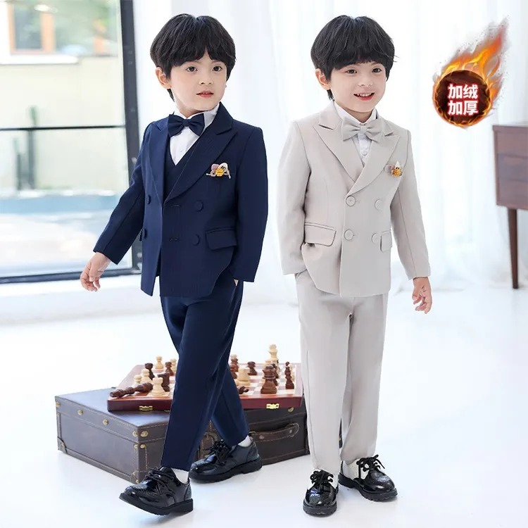 男童礼服春夏新款儿童西服周岁宝宝小西装花童婚礼主持走秀演出服
