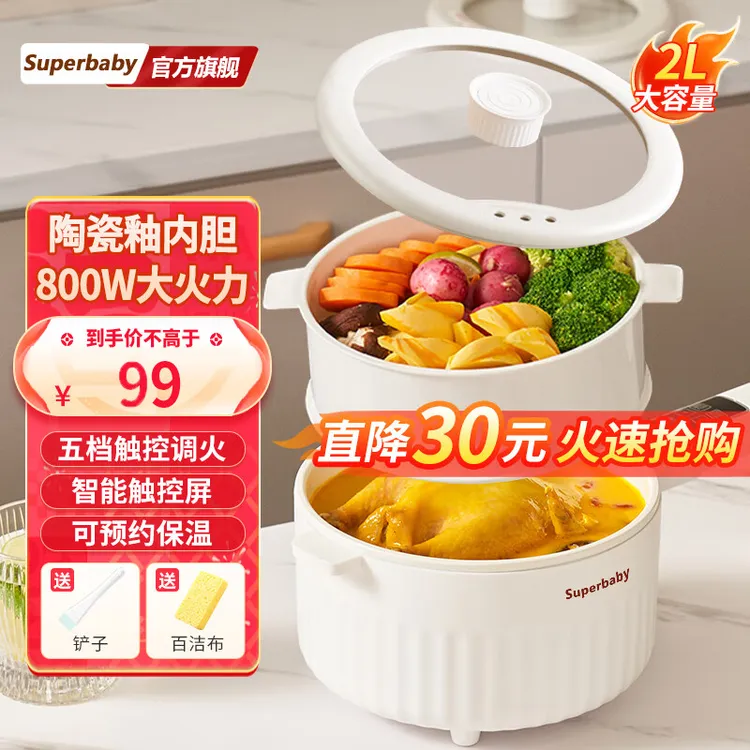 德国spb电煮锅宿舍家用多功能蒸煮炒煎一体锅小型一人用1-2-3人食