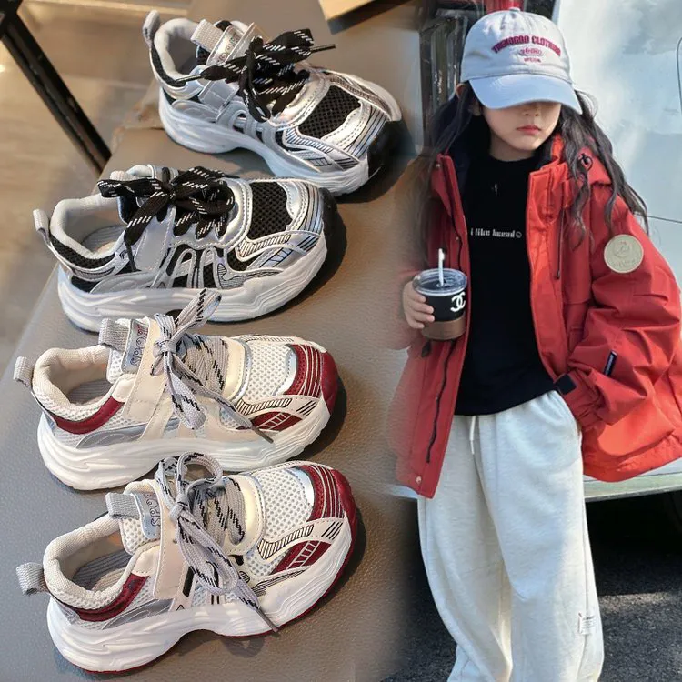 运动鞋春儿童跑步鞋女童老爹鞋小学生鞋子小女孩宝宝休闲鞋板鞋