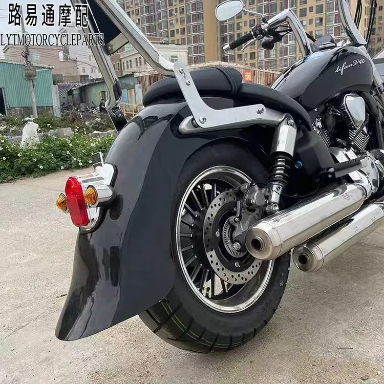 适用力帆V400改装挡泥板哈雷匪帮风格前后挡泥瓦v400改装配件靠背