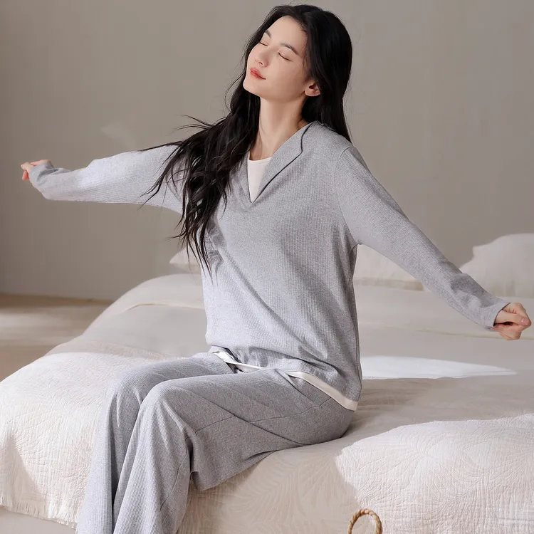 纯棉睡衣女2025新款春秋季100全棉长袖长裤套头家居服学生可外穿