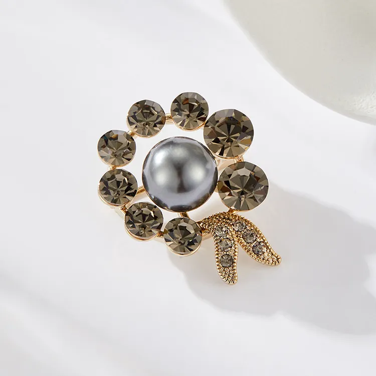 铜合金仿珍珠胸针 【米拉推荐】ML19-时尚百搭花环胸针