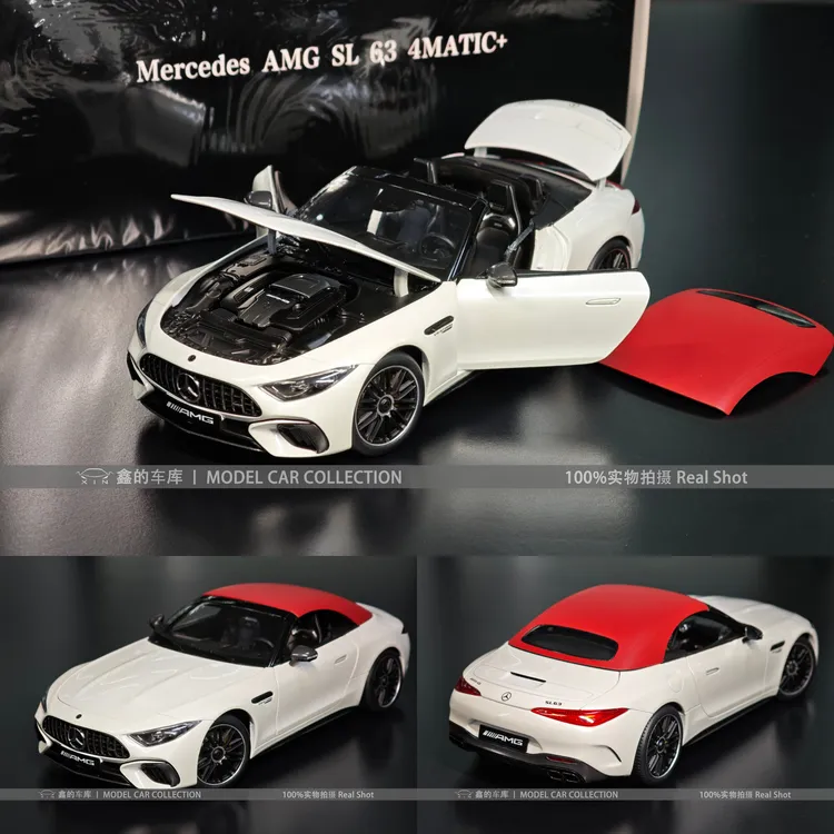 iScale 1:18 奔驰SL63 AMG R232 独家定制款珠光白汽车模型收藏品