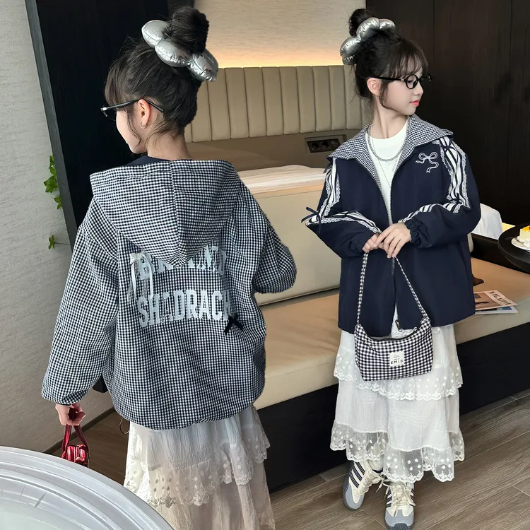 简约潮牌店铺儿童服装2025年款衣服女童装春秋装外套6-12岁高级感