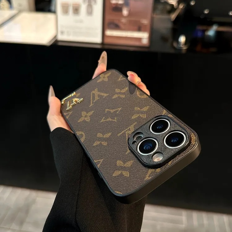 经典老花皮质适用苹果17promax手机壳感防摔苹果iPhone16/15/14/X