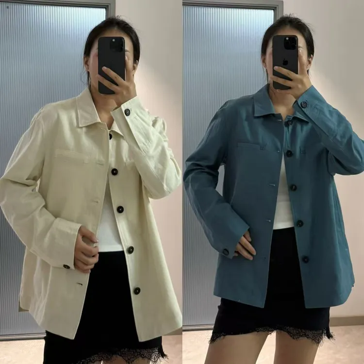 【品质轻奢】25早秋新lp方向亚麻混纺时尚经典简约休闲翻领夹克8822