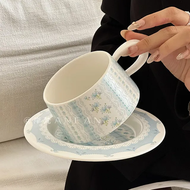 英式咖啡杯套装小清新陶瓷杯大容量高档轻奢下午茶杯高级感伴手礼