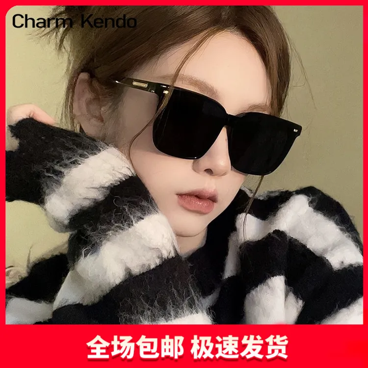 Charm Kendo太阳镜女高级感ins开车方框眼镜墨镜圆脸显瘦偏光防晒
