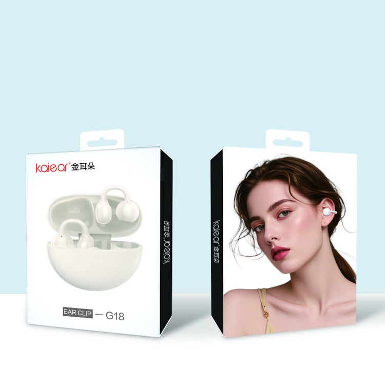 金耳朵G18夹耳式开放皮革纹理网红蓝牙耳机