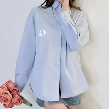 哥弟夏季新款休闲百搭小众宽松设计感衬衫1300989通勤防晒衬衣ins