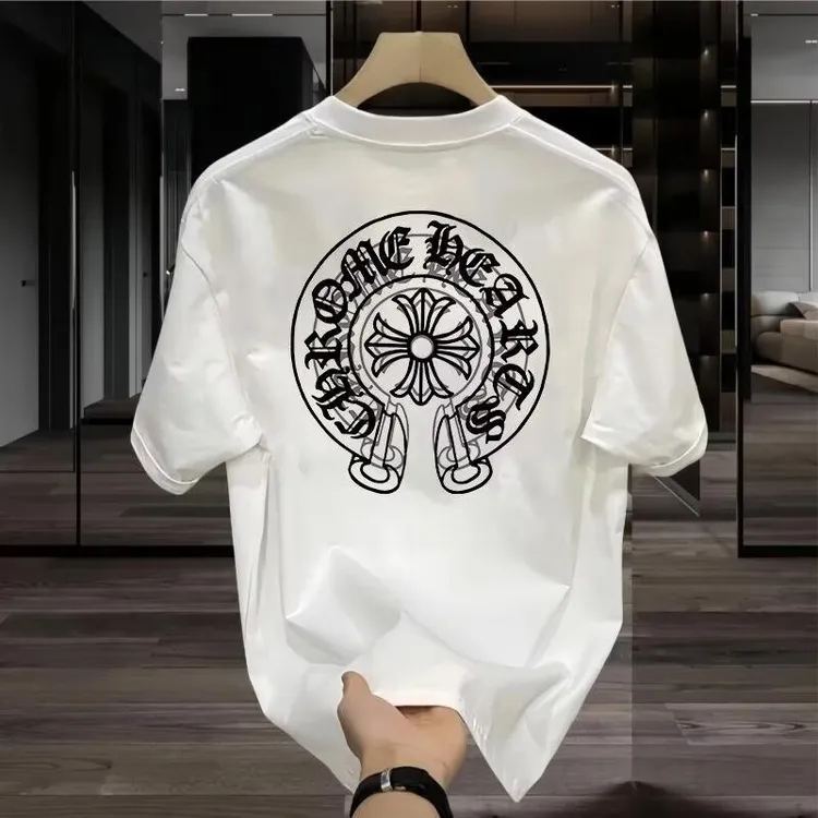 迪诺库克斯美式潮流痞帅马蹄梵文十字架休闲印花短袖T恤男女克罗