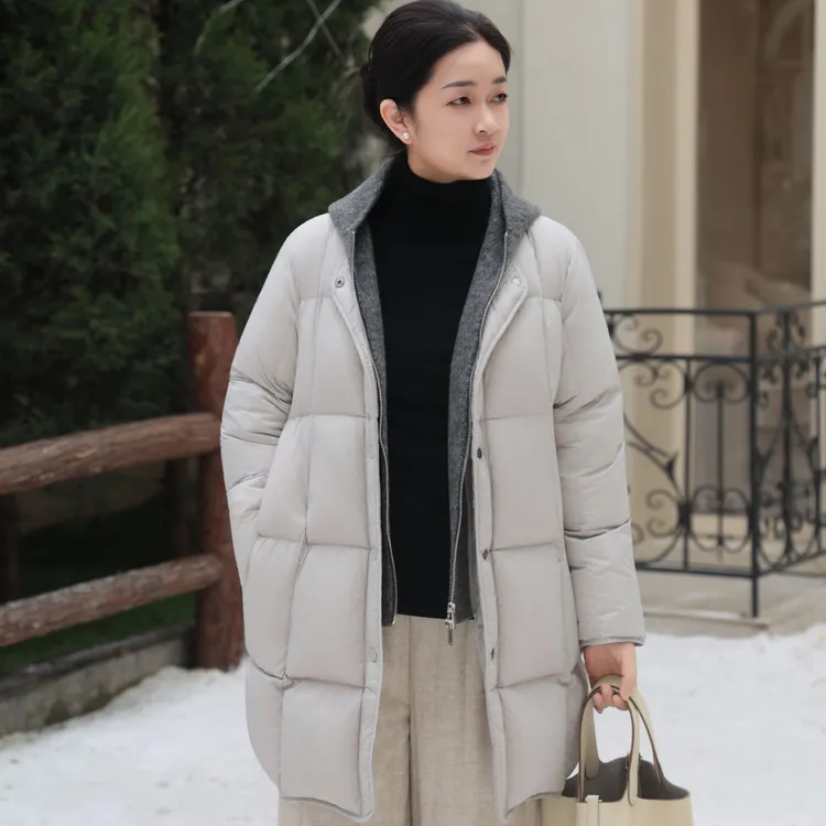 麻享【落雪·鹅绒服】假两件羽绒服连帽可拆秋冬女款百搭FSY51276