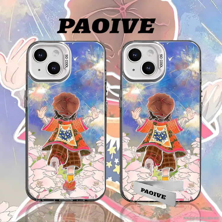 花花适用苹果华为vivoiPhone小米三星防摔彩银手机壳