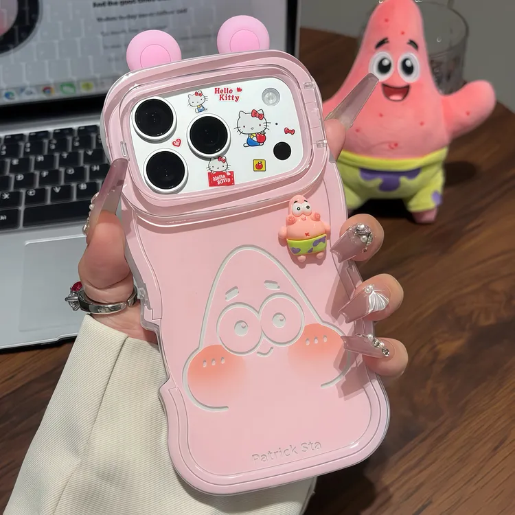 派大星海绵宝宝适用苹果17华为vivoppo小米iPhone15双支架手机壳