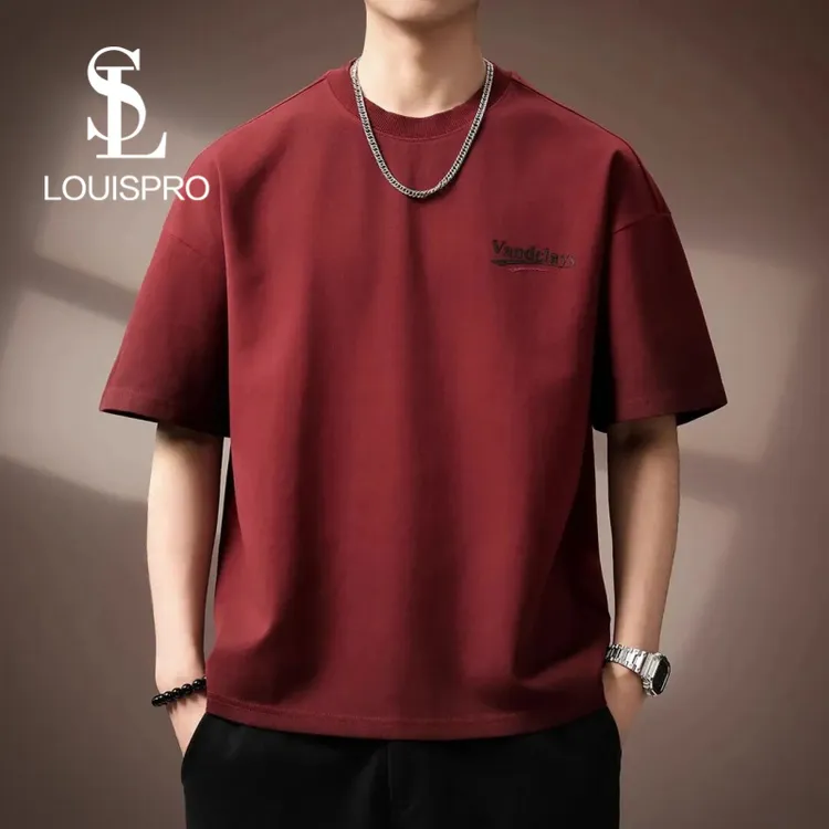 Louispro高端美式重磅字母印花短袖T恤男夏季新款潮宽松