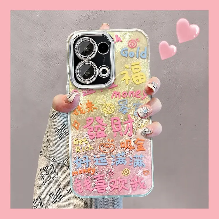 发财暴富适用opporeno13手机壳新女款全包镜头膜高级感防摔保护套
