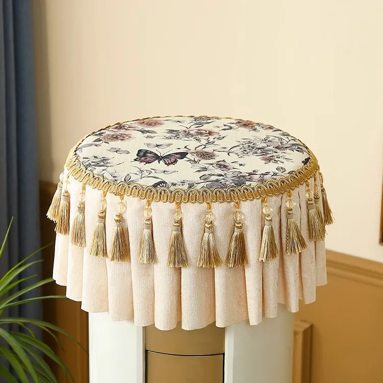 圆形空调盖布巾圆柱形布盖巾柜机空调罩开机不取套通用防尘罩