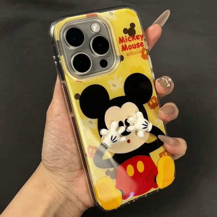 可爱米奇立体手掌适用iPhone16苹果13/15手机壳华为vivo小米oppo