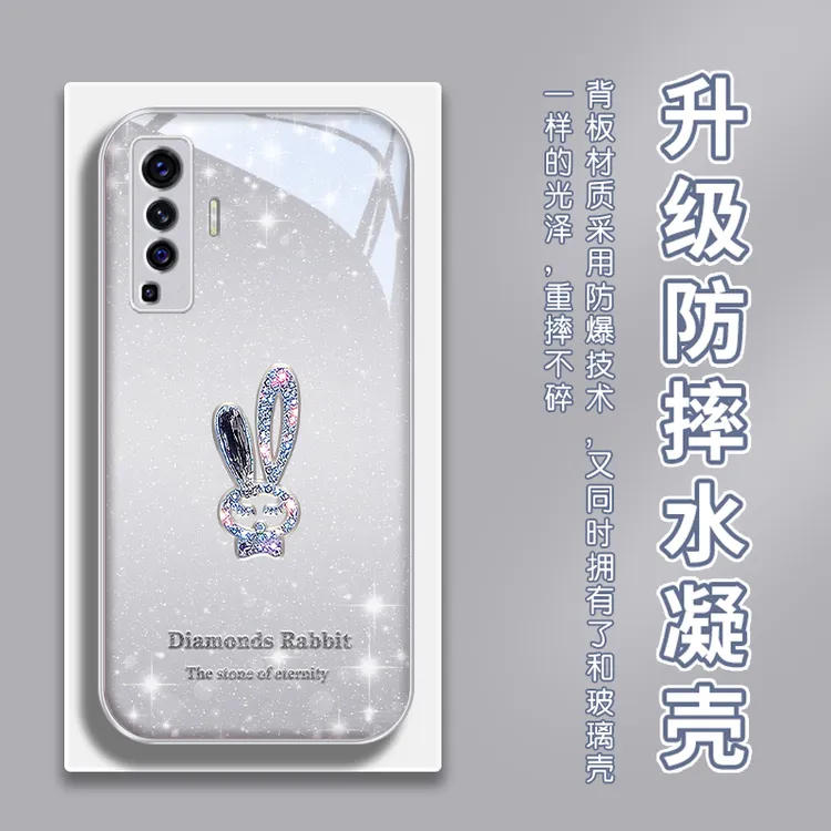 四角防摔适用vivox50手机壳X50pro水凝壳vivox30曲屏版女款可爱v
