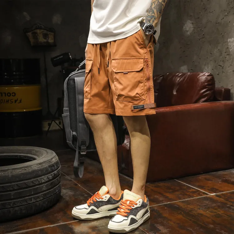 泰维肯戈高街工装五分裤男夏季薄款休闲运动短裤男士宽松潮流中裤