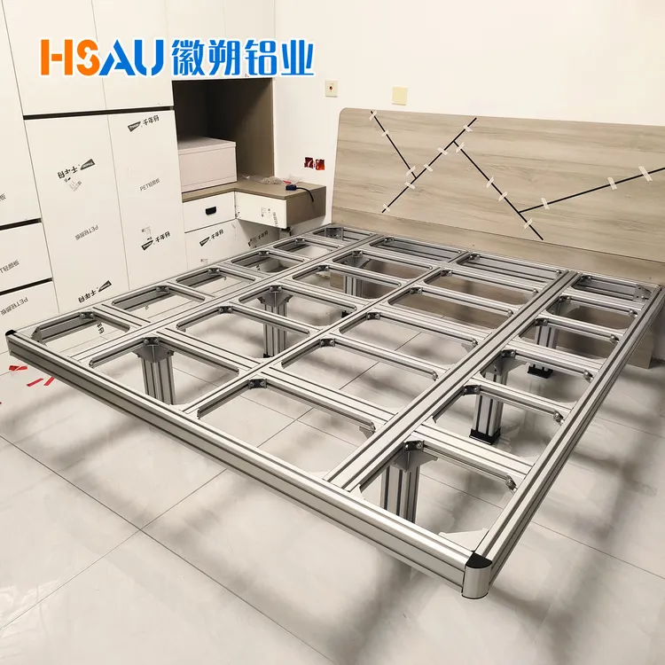 铝型材床架龙骨架定制悬空自制榻榻米diy单/双人铝型材悬浮床包边