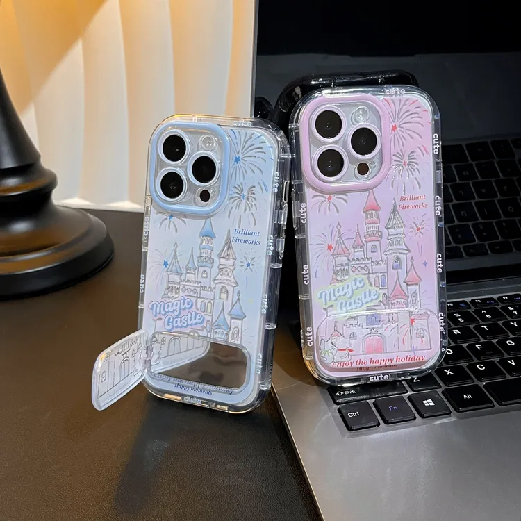 雅天立ins风烟花城堡适用iPhone16/13手机壳苹果华为vivo小米oppo