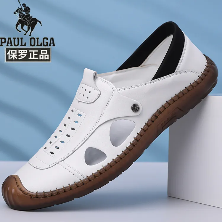 保罗正品凉鞋软底缝制鞋镂空百搭舒适包头防滑休闲夏季透气洞洞鞋