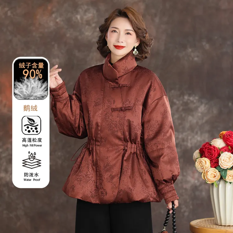 【齐黛】高端大牌女士鹅绒服2025冬季新款中式保暖羽绒服外套77563