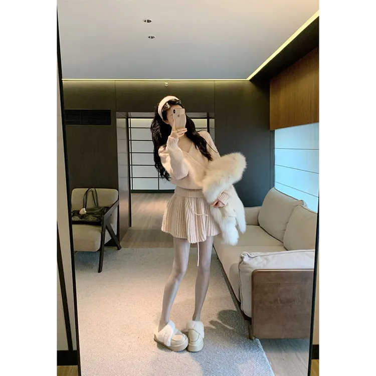 韩版设计感纯欲风修身显瘦时尚高级感内搭气质高腰a字半身裙套装 