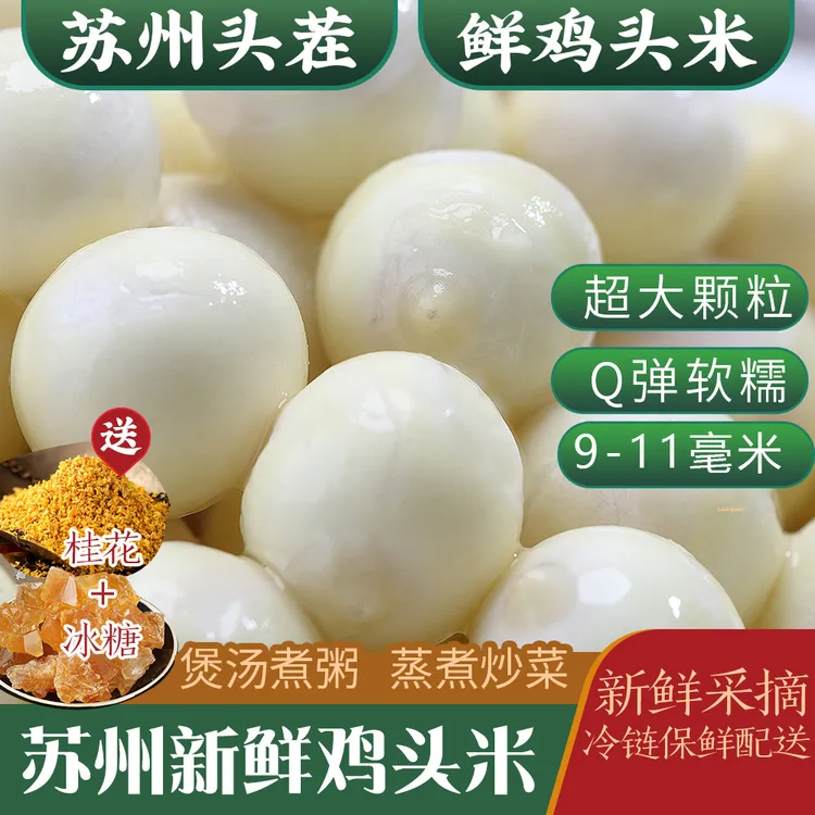 苏州新鲜鸡头米芡实超大颗粒3斤装糖水桂花软糯Q弹好吃清炒冷链发