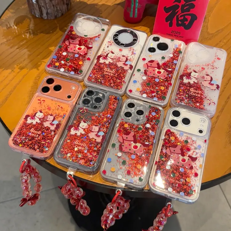 欧克里里波点小马红珠链适用苹果17/16手机壳华为vivo小米15oppo