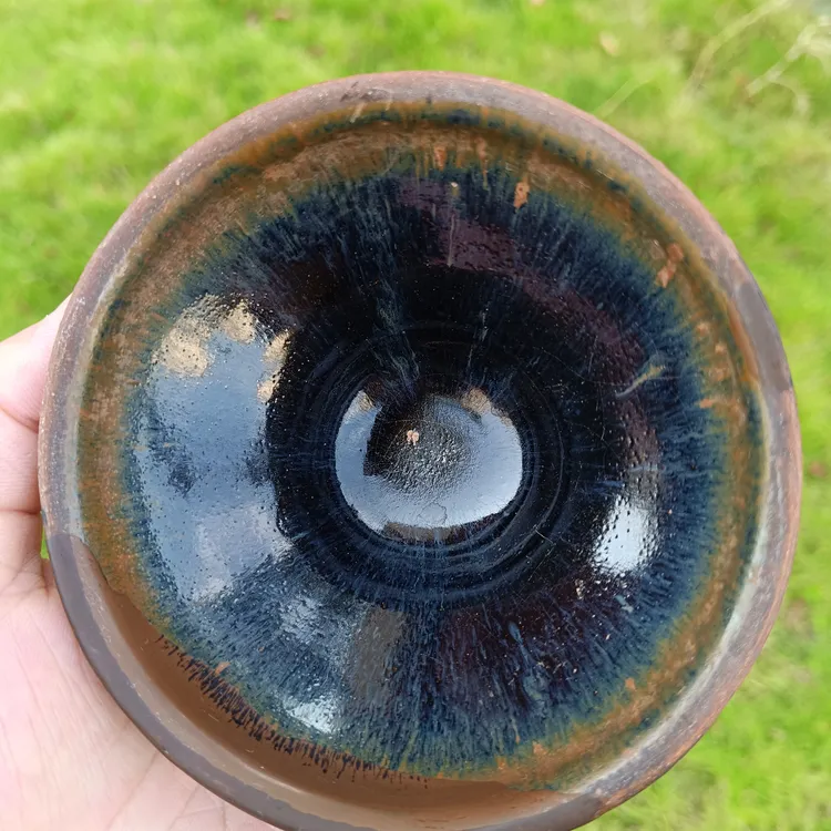 建盏柴烧茶杯陶瓷流沙金功夫品茗杯茶盏