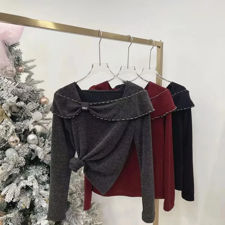 2025春季新品手工钉珠宽松显瘦上衣