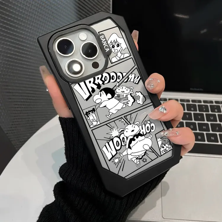 插画蜡笔小新小白适用iPhone16/15promax手机壳苹果14pro/13/12软