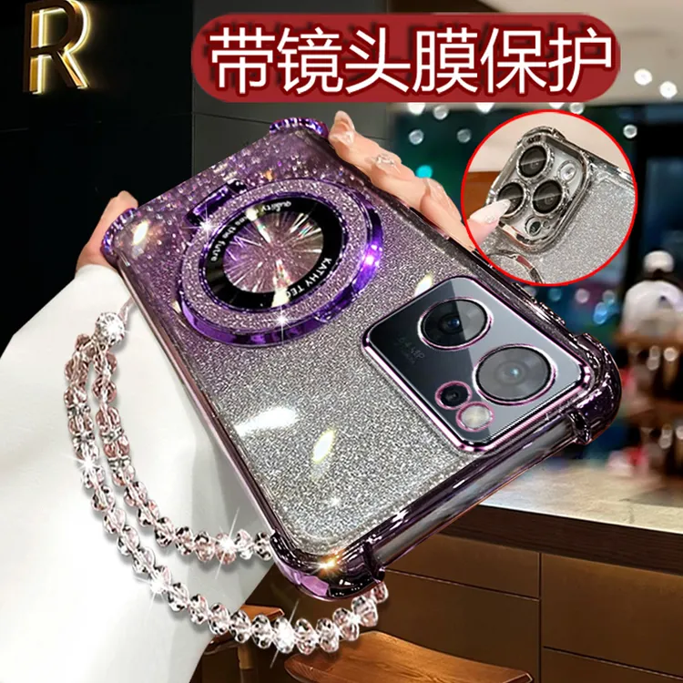 适用OPPOReno7手机壳女潮款reno7新年版5G网红高级闪粉PFJM10软壳