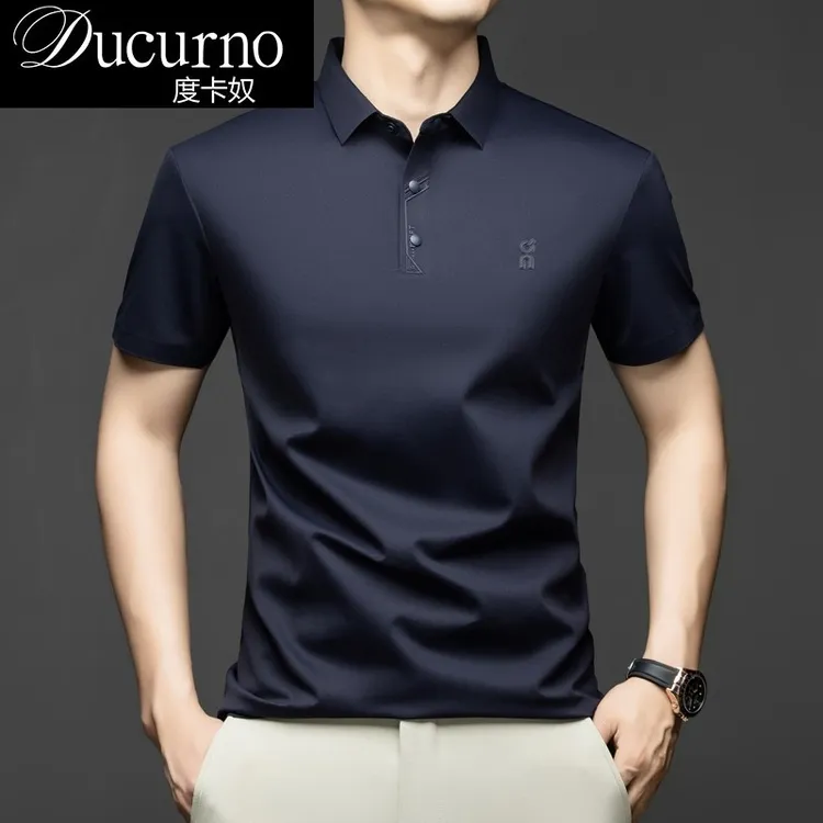 度卡奴英系奢品！高端冰丝短袖T恤男士夏季新品商务休闲抗皱POLO衫