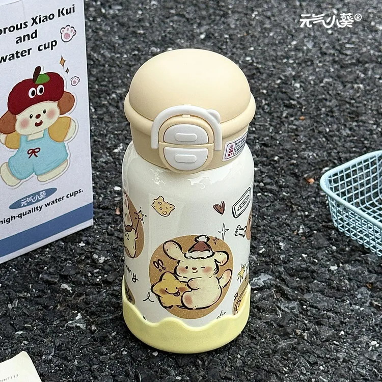 新款儿童可爱保温杯ins高颜值大容量学生316不锈钢便携双饮吸管杯