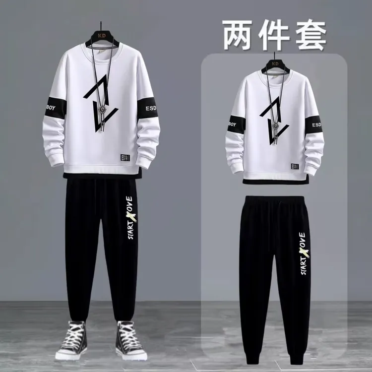 青少年秋季运动套装男装2024年休闲宽松新款帅气高中衣服潮潮流