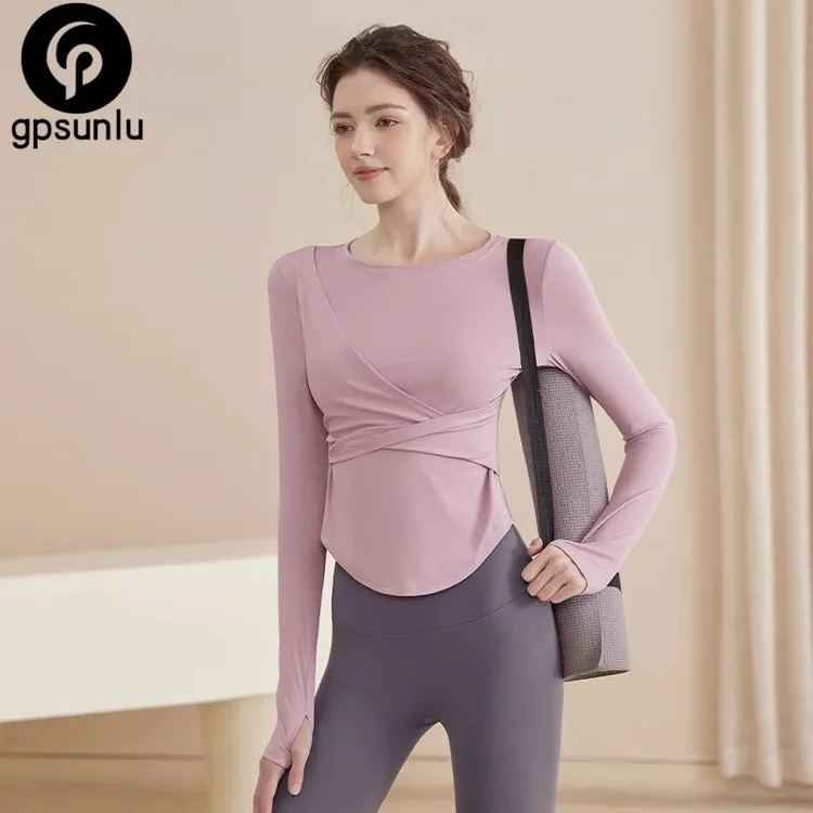 瑜伽服套装女秋冬新款跑步长袖运动上衣健身紧身普拉提训练服