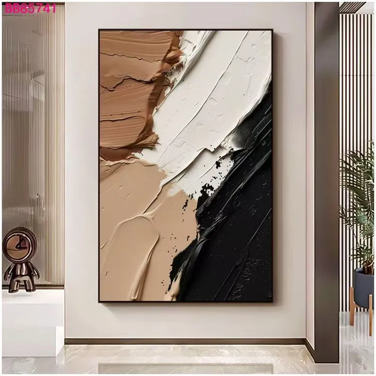 现代轻奢落地画抽象艺术走廊挂画玄关装饰画高级客厅沙发大幅壁画