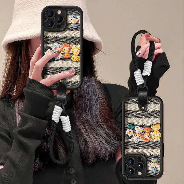 条纹格子适用于oppo/vivo/华为/小米/苹果天眼皮纹防摔手机壳