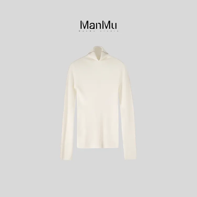 满目ManMu 【张琪专属】高级定制秋冬时尚百搭双色羊毛衫350638