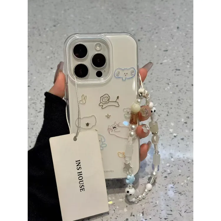 彩色线条猫咪奶油IMD手机壳适用苹果16pro/华为荣耀小米vivo/oppo