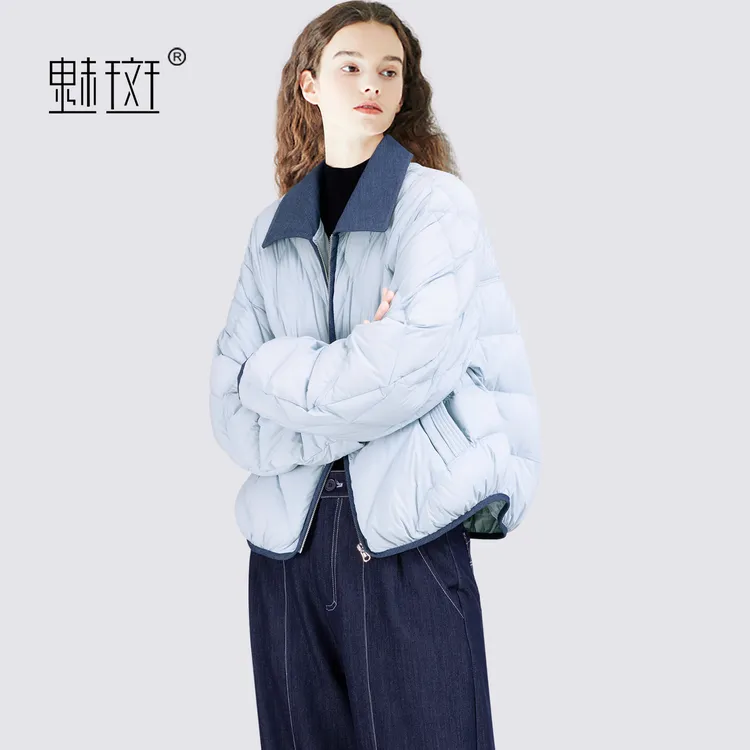 魅斑冬季2025年新款高级短款羽绒服女款白鸭绒外套休闲时尚