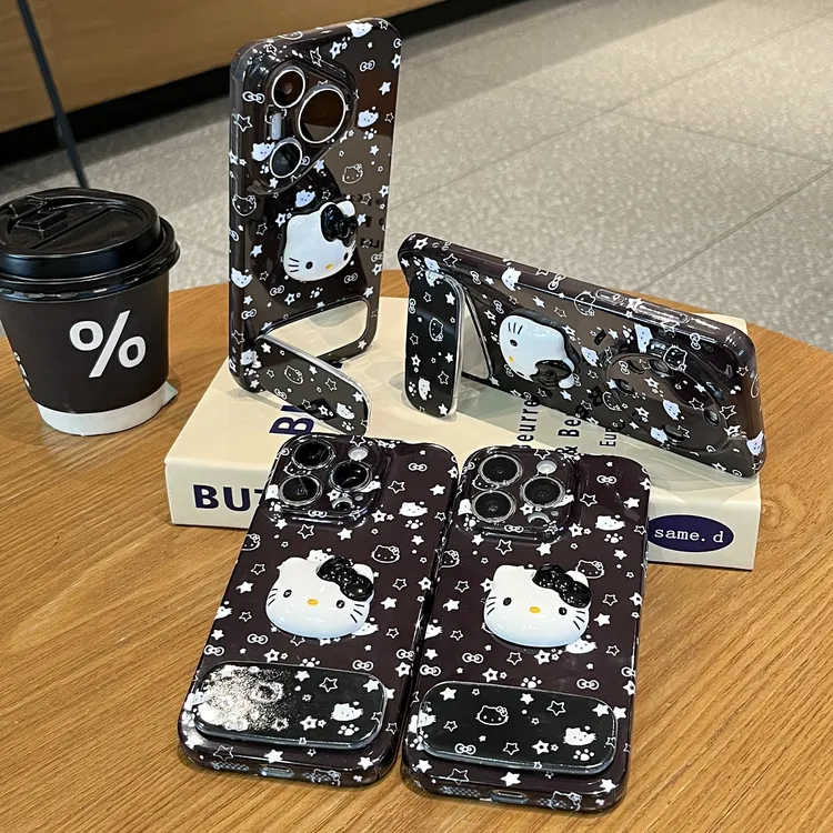 雅天立甜酷暗黑KT猫适用iPhone16苹果13/15手机壳华为vivoppo小米